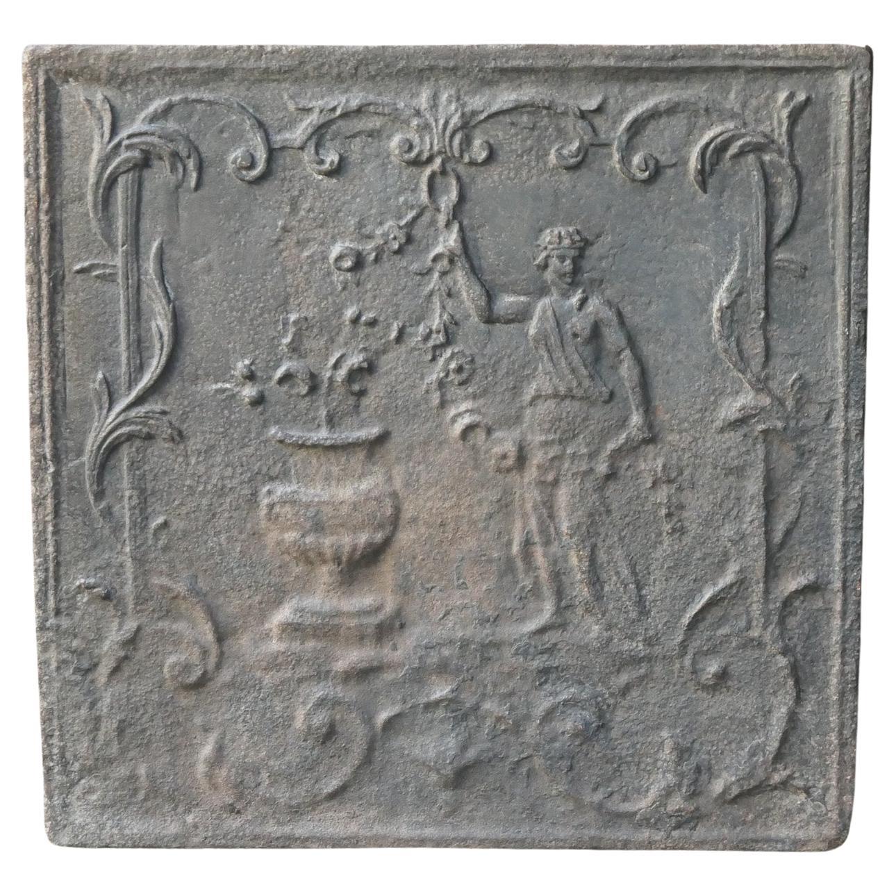 Antique French 'Flora' Fireback / Backsplash, XVIII-XIX secolo
