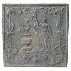 Antiker französischer „Flora“ Kaminschirm/Rückenaufsatz aus dem 18.-19. Jahrhundert