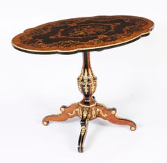Antique French Floral Marquetry Occasional Table c.1860