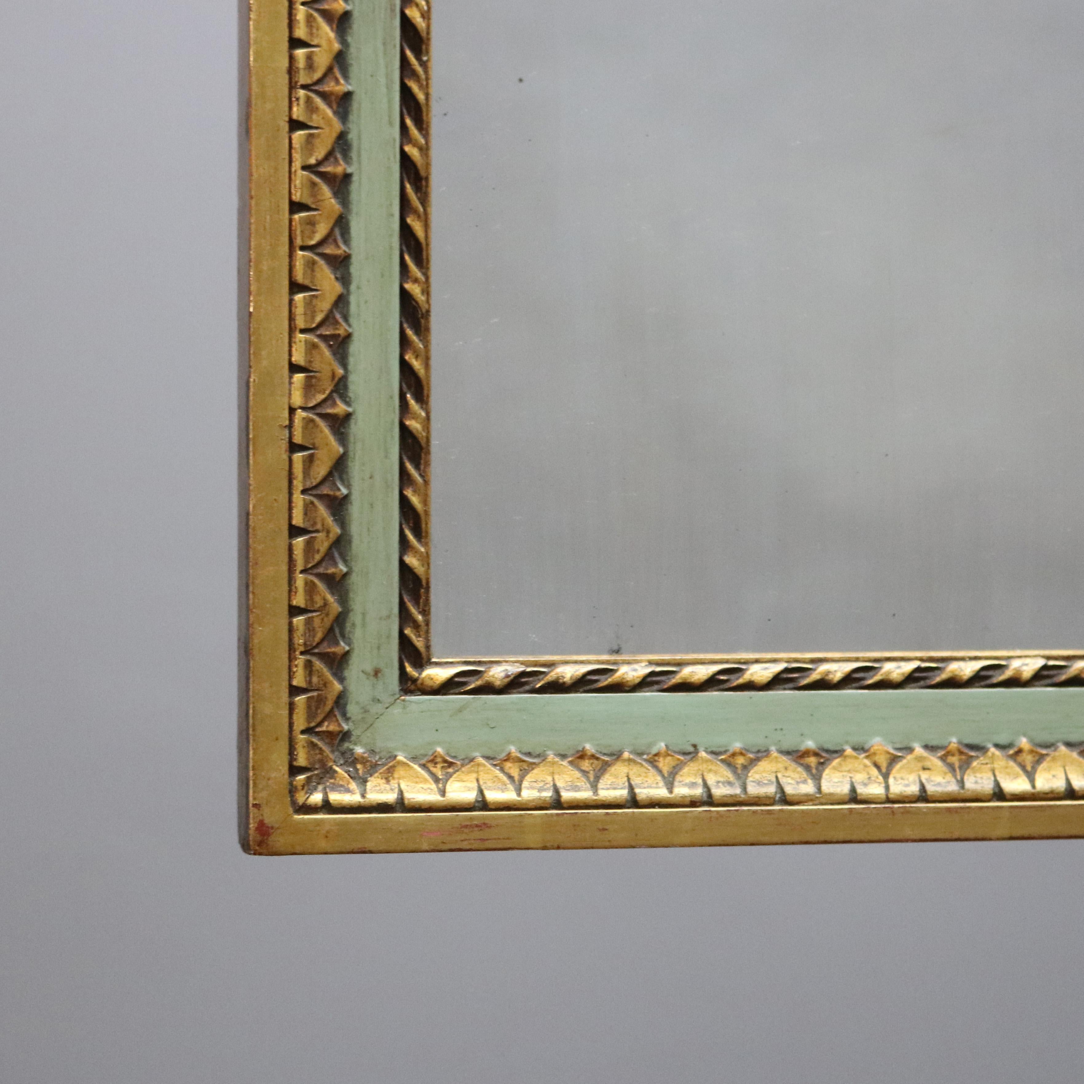 Antique French Floral Swag Gilt Wood Wall Mirror, 19th Century In Good Condition In Big Flats, NY