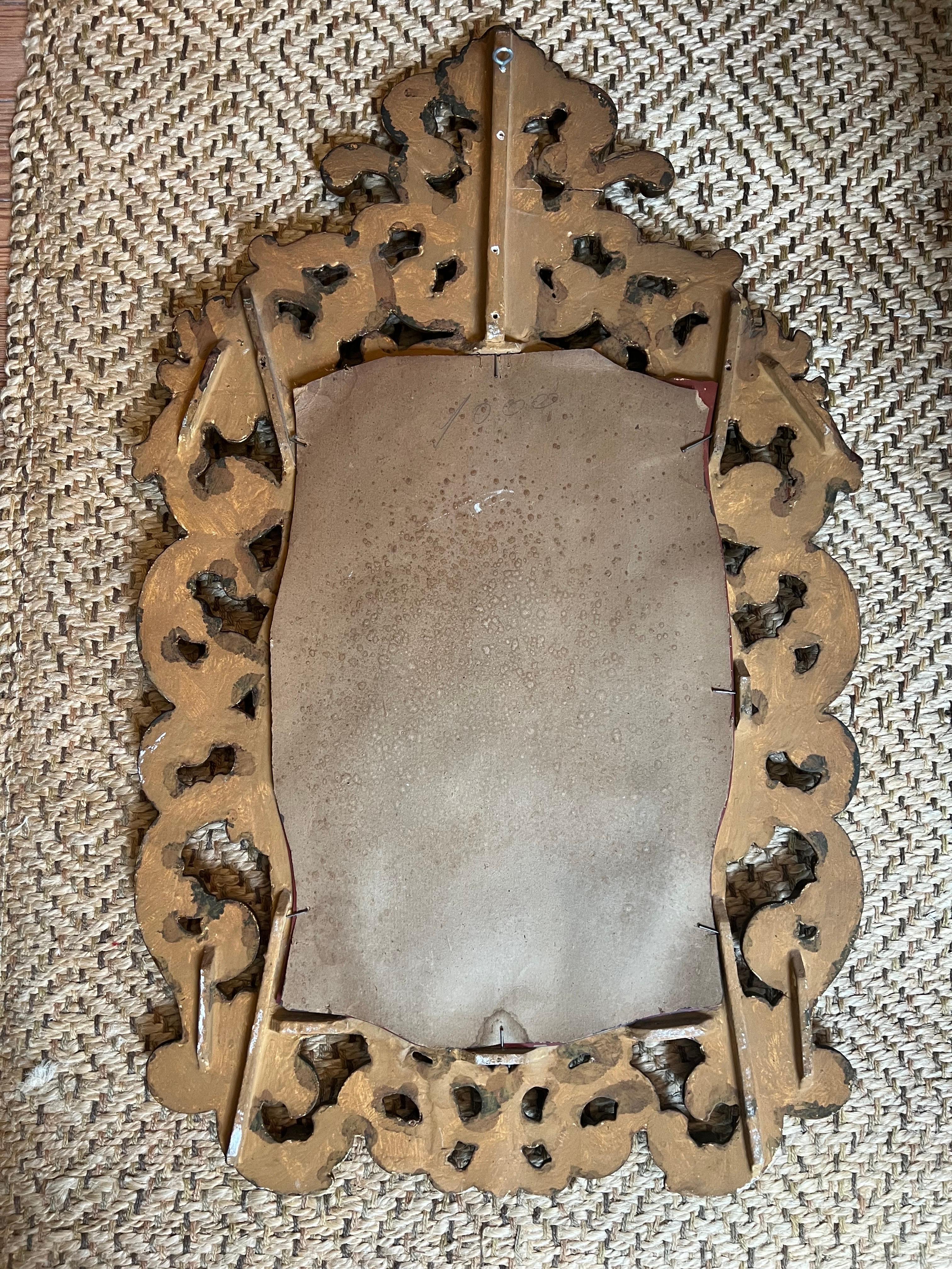 Antique French Floral Water Gilt Mirror 2