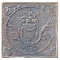 Antique French 
Flower Basket
 Fireback, 18th-19th Century