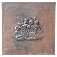 Antique French 
Flower Basket
 Fireback, 19th Century