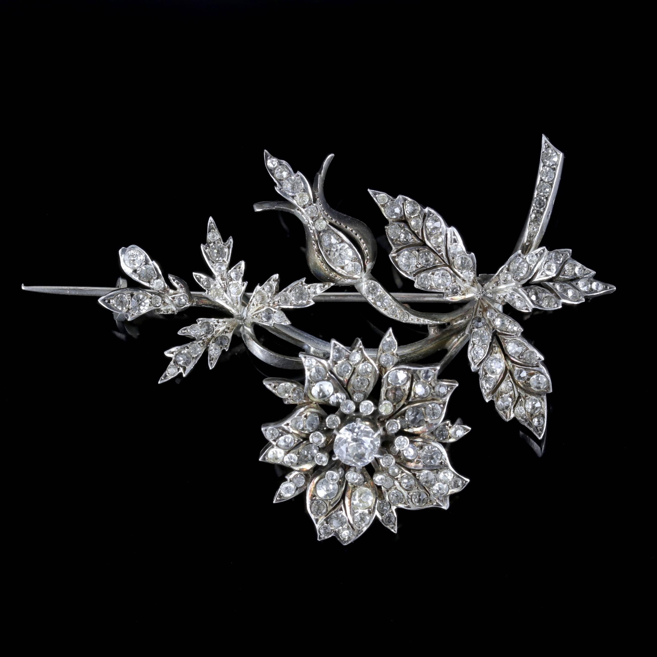 To read more please click continue reading below-

This magnificent antique French Trembler brooch was made during the Victorian era, Circa 1880. 

The wonderful brooch depicts a bouquet of beautiful flowers which are adorned with sparkling white