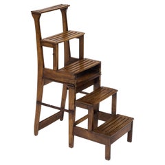 Antique, French Foldable Steps / Chair, Wooden, Circa 1900