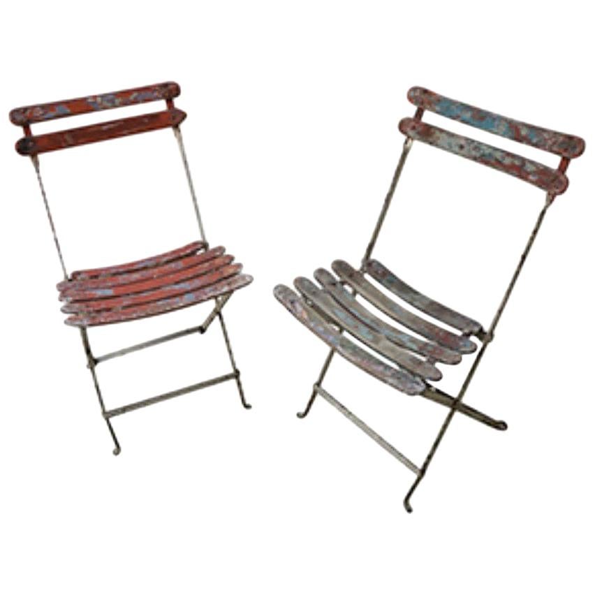 Antique French Folding Chairs For Sale