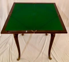 Antique French Folding Game Table made by Master Ebeniste F.Linke