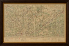 Antique French Folding Map of Tours, Le Mans & Chartres, c.1902 Etat-Major