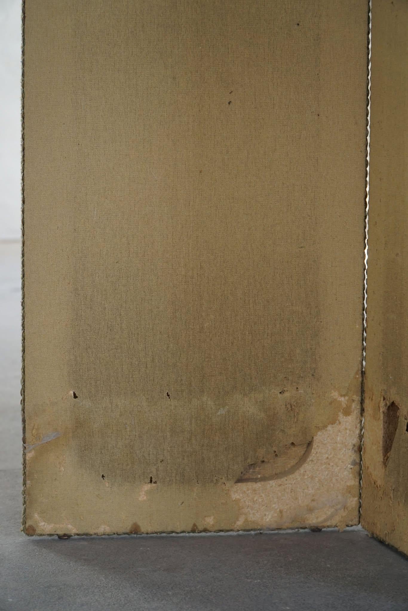 Antique French Folding Screen / Room Divider, Gobelin Tapestry Fabric, 1850s en venta 5