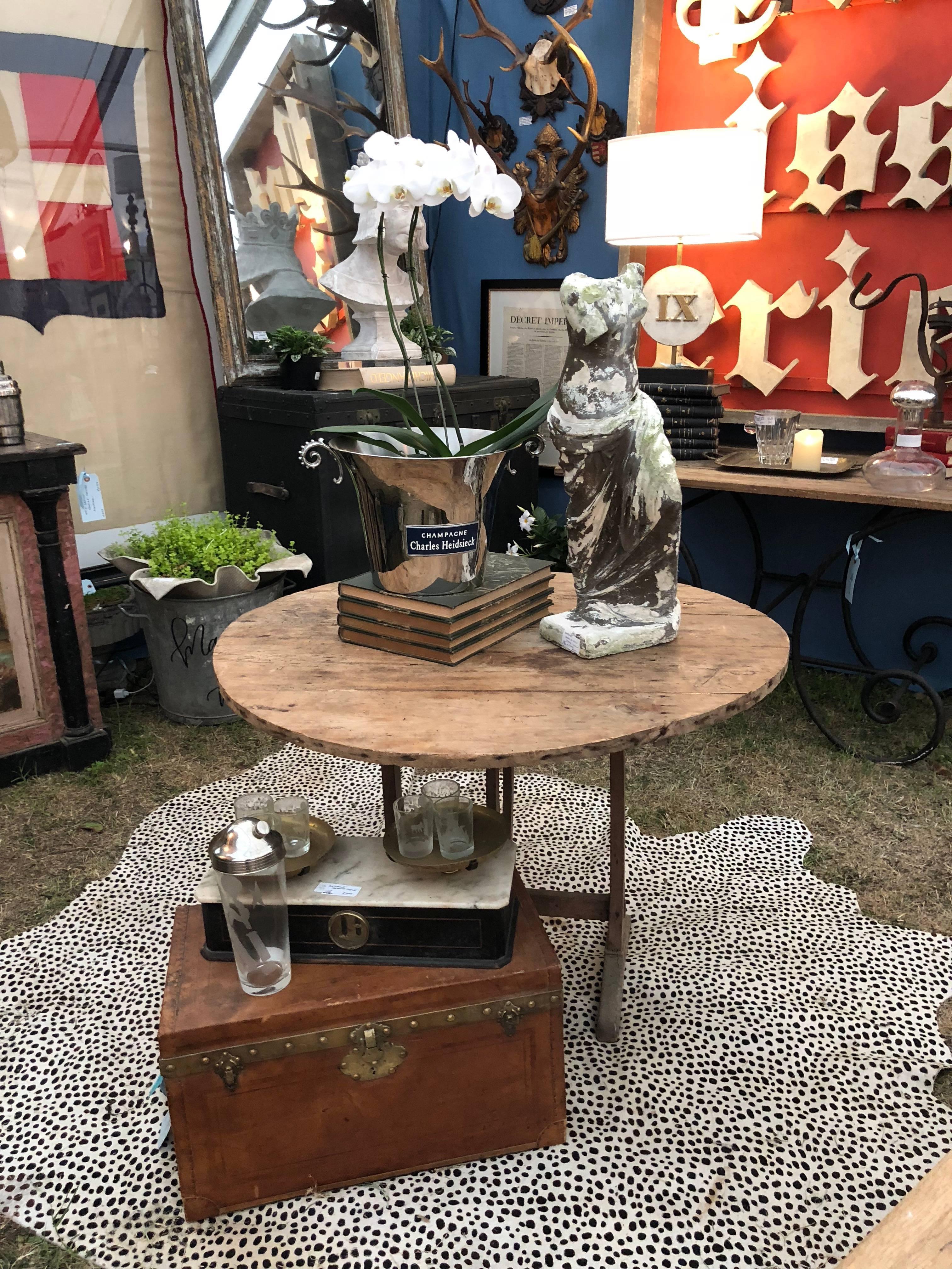 Antique French Folding Vineyard Table, circa 1910 4