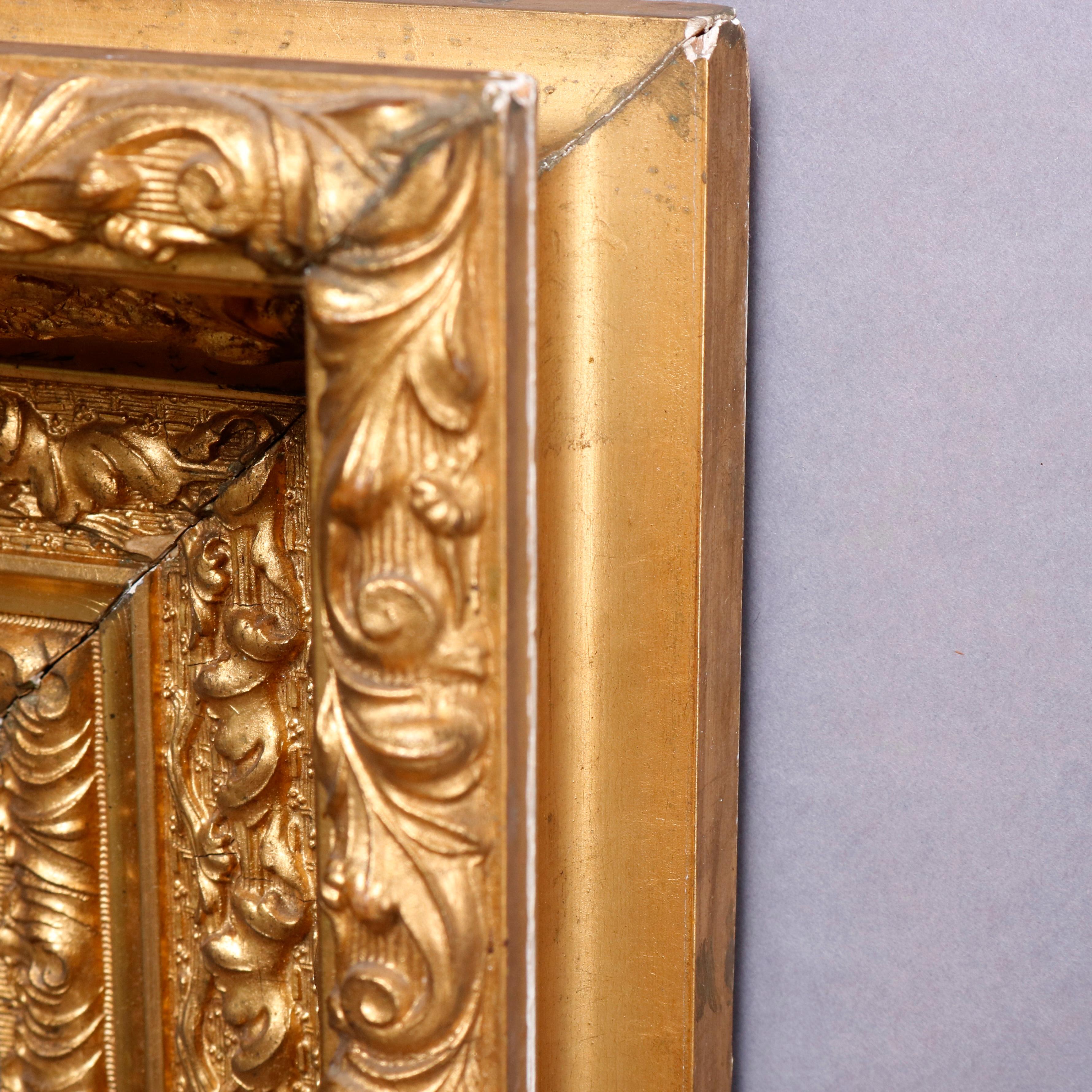 Antique French Foliate & Scroll Giltwood Framed Wall Mirror, 20th Century 2