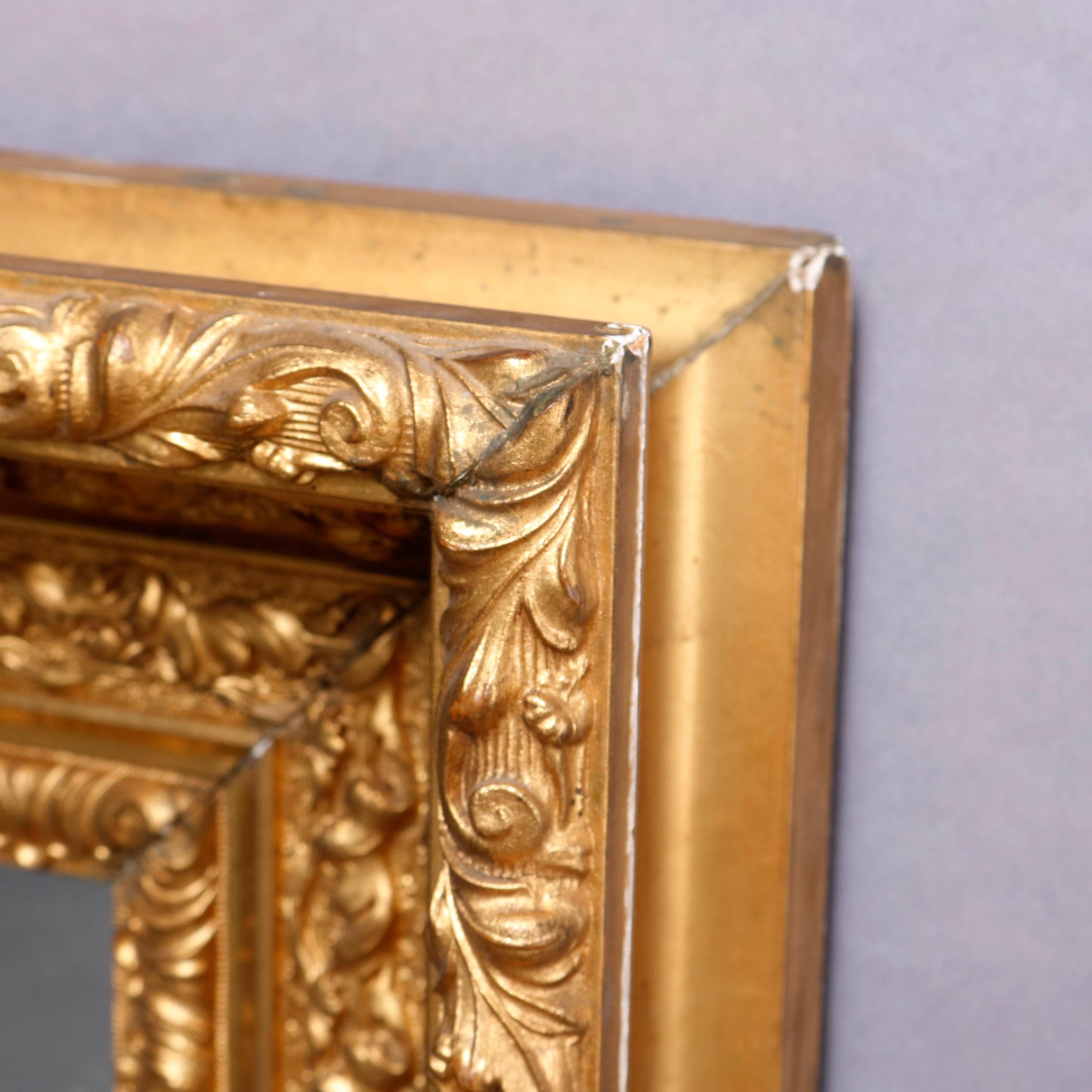 Antique French Foliate & Scroll Giltwood Framed Wall Mirror, 20th Century 6