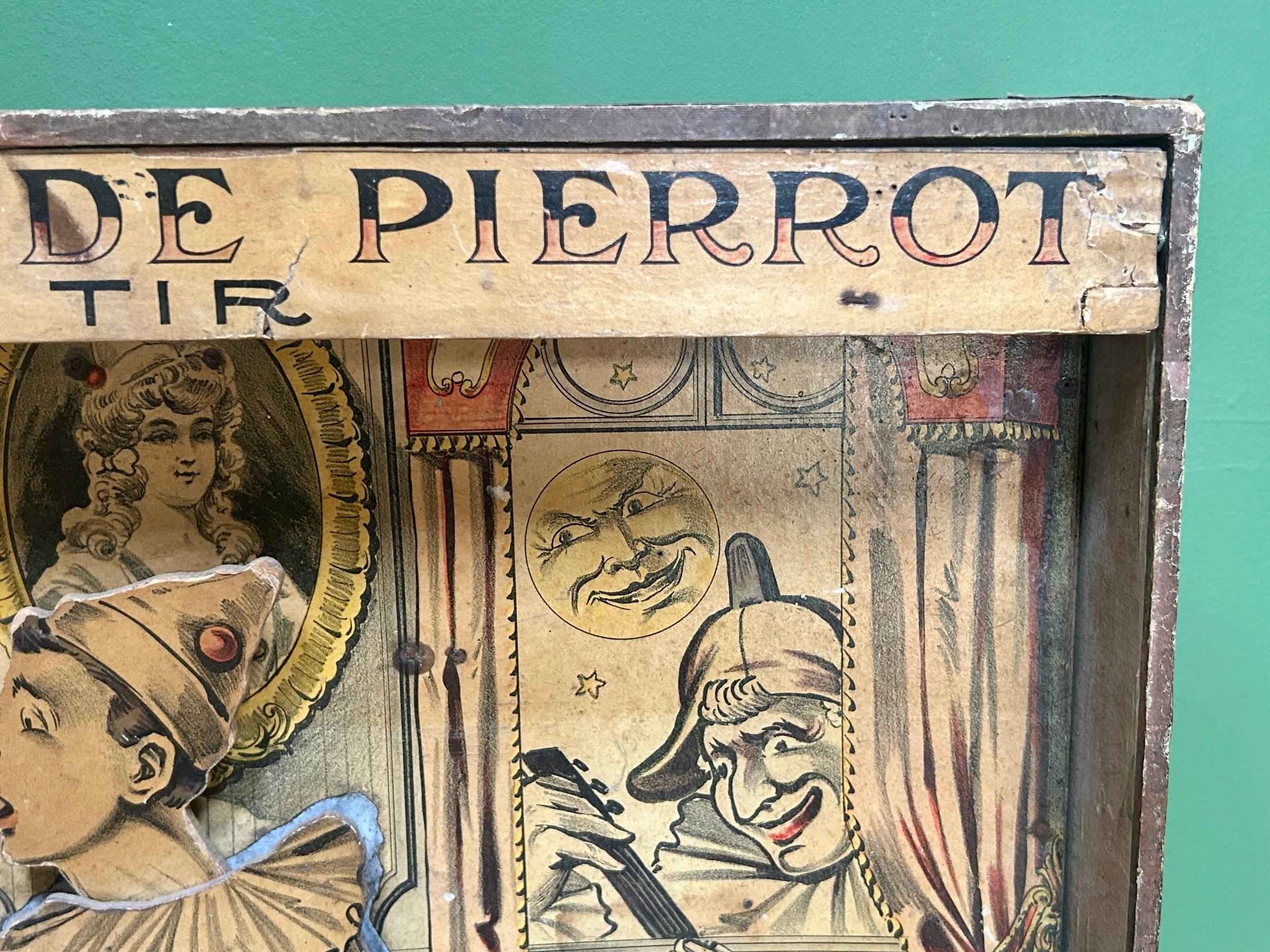 Antique French Folk Art Fairground Pierrot Shooting Target Game by Saussine im Angebot 5