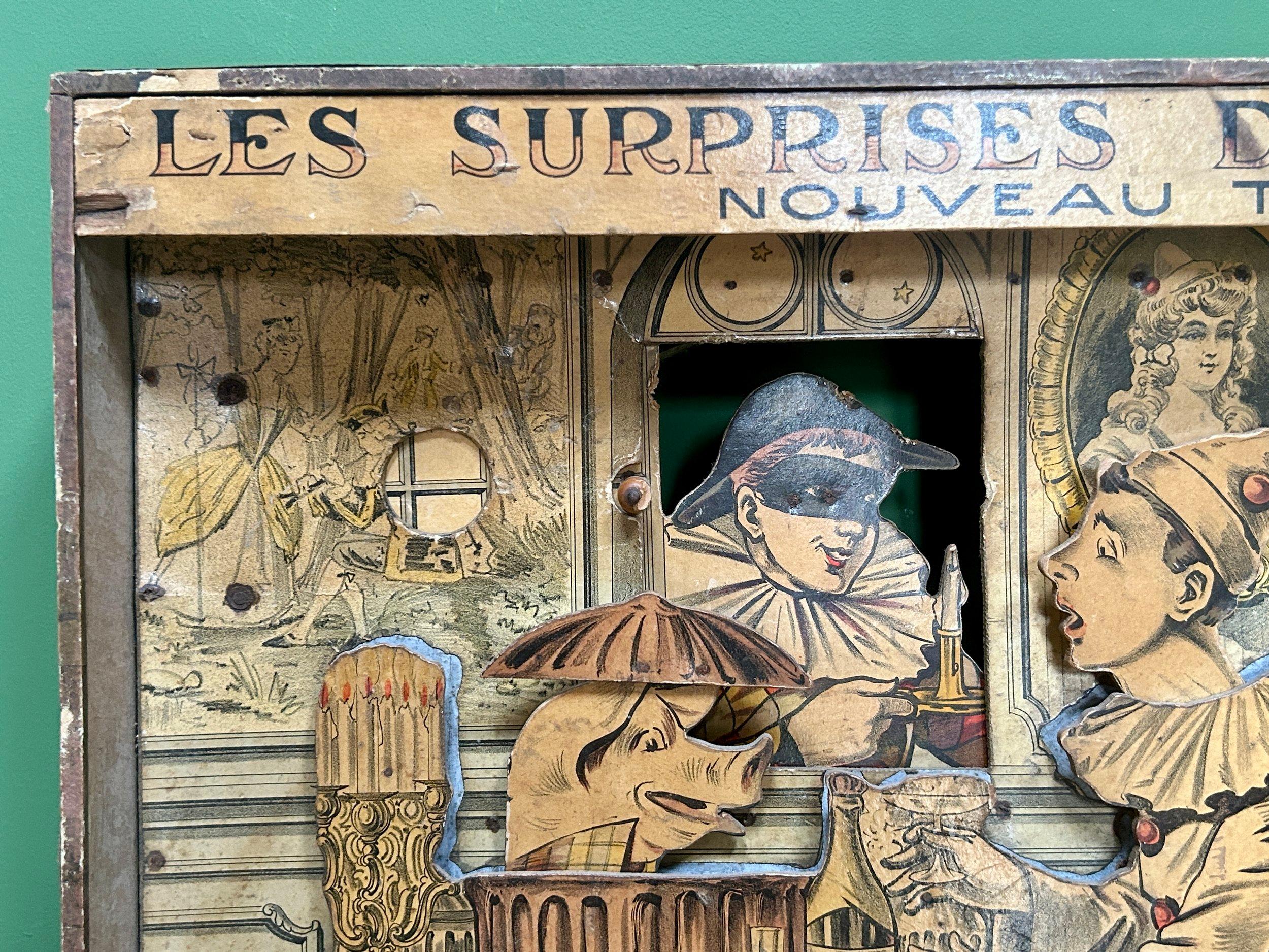 Antique French Folk Art Fairground Pierrot Shooting Target Game by Saussine im Zustand „Gut“ im Angebot in London, GB