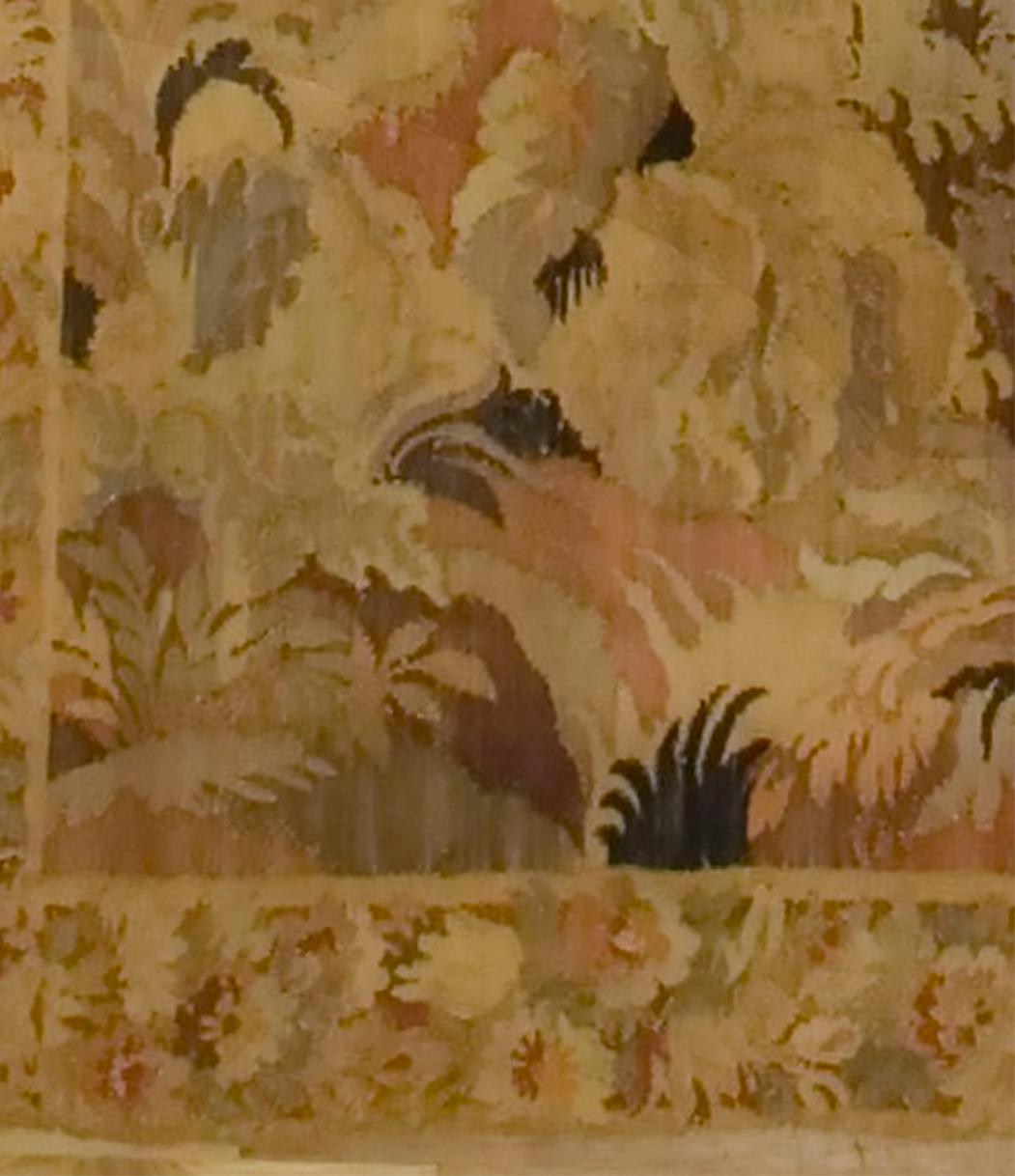 Antique French Forest Scene Tapestry, circa 1880  4'6 x 10' For Sale 1