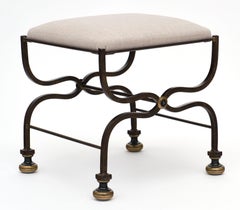 Antique French Forged Iron Bench