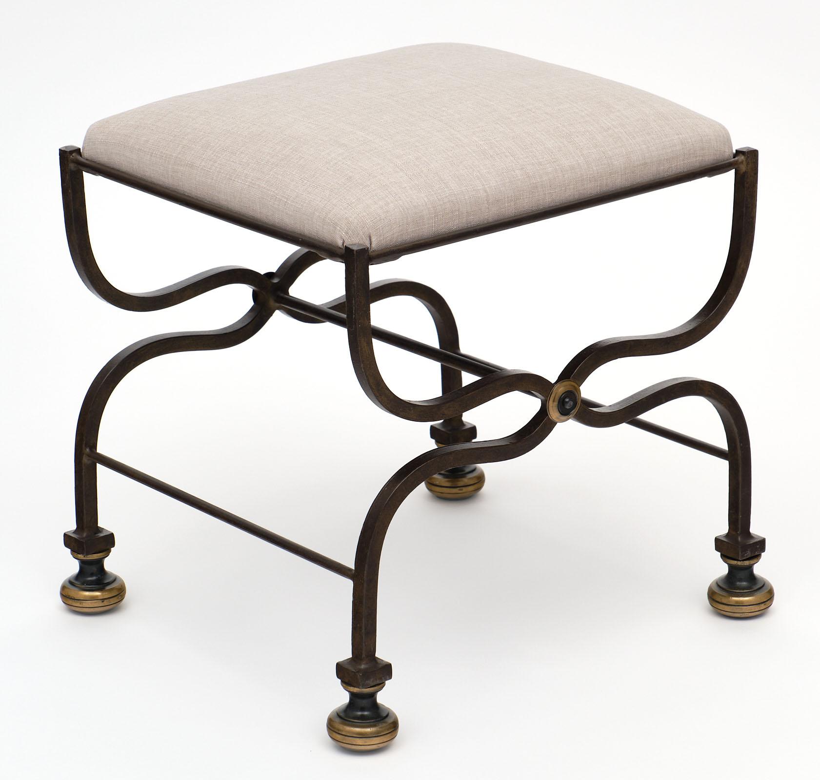Empire Antique French Forged Iron Bench