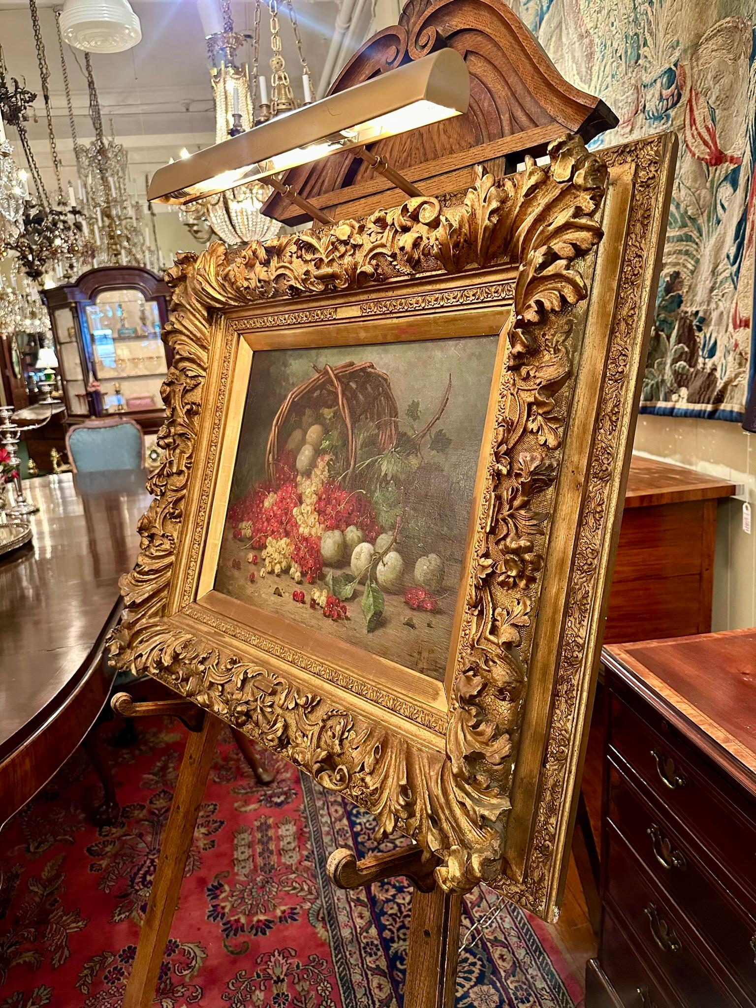 19th Century Antique French Framed Oil on Canvas Still Life Painting, Circa 1880-1890. For Sale