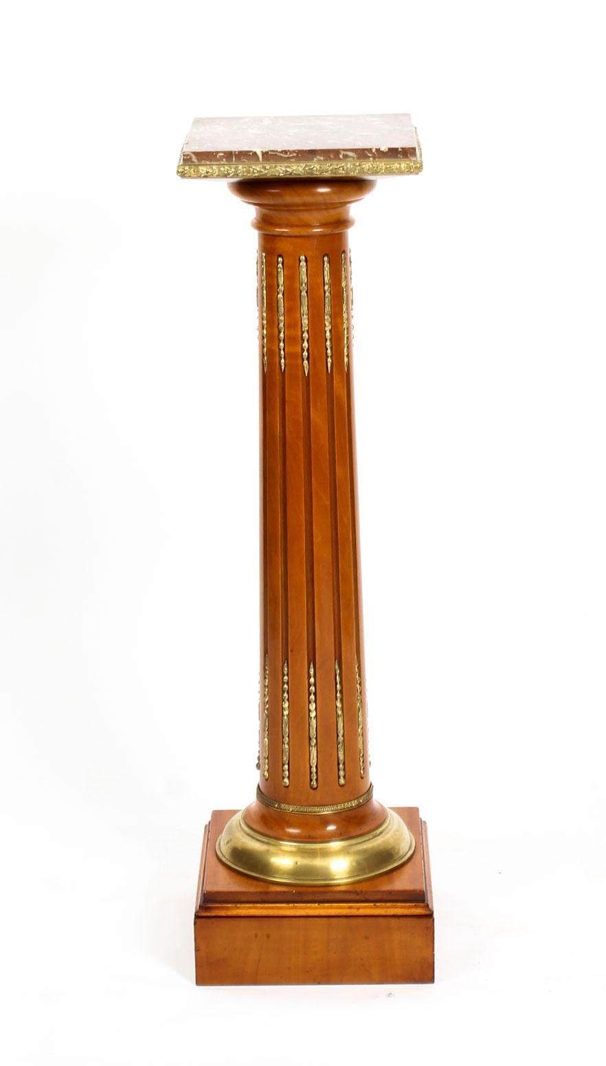 Antique French Fruitwood Ormolu Mounted Pedestal, 19th Century In Good Condition In London, GB