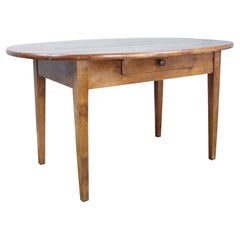 Antique French Tavolo ovale in legno di frutta, un cassetto