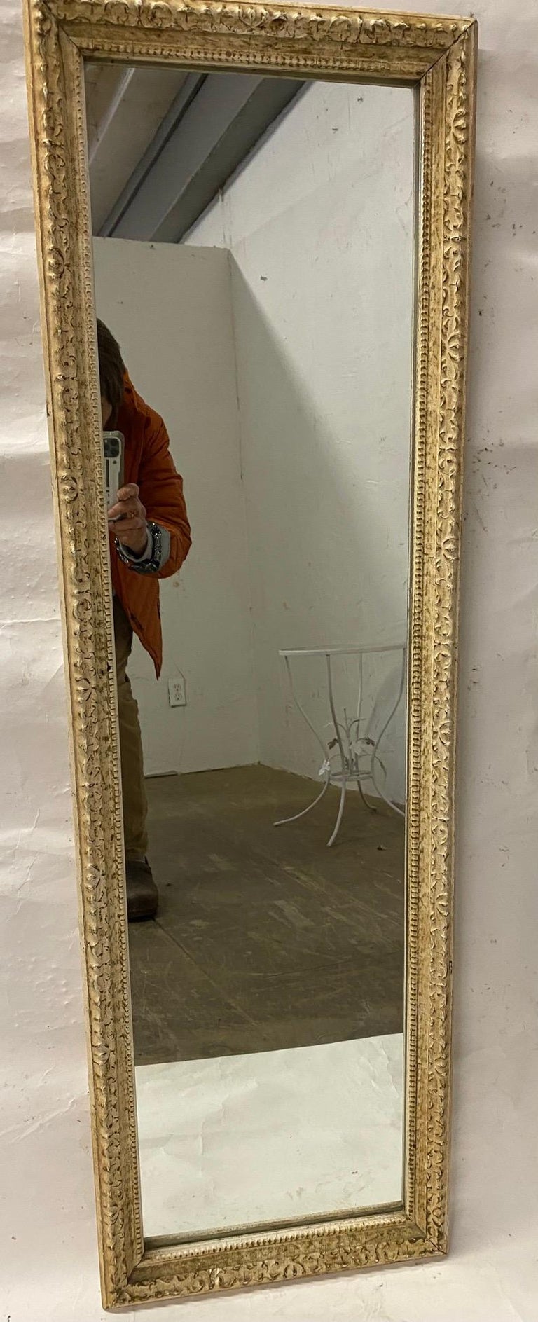 Antique French Full Length Pier Mirror For Sale at 1stDibs