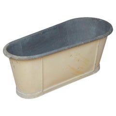 Used French Galvanised Bath Planter