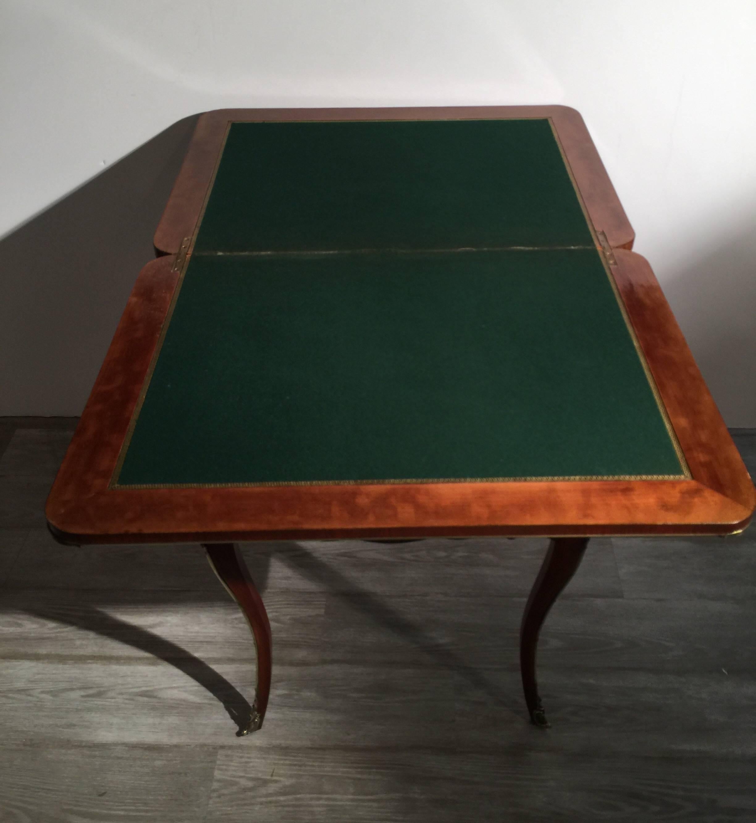 Antique French Game Table with Polished Mounts 1