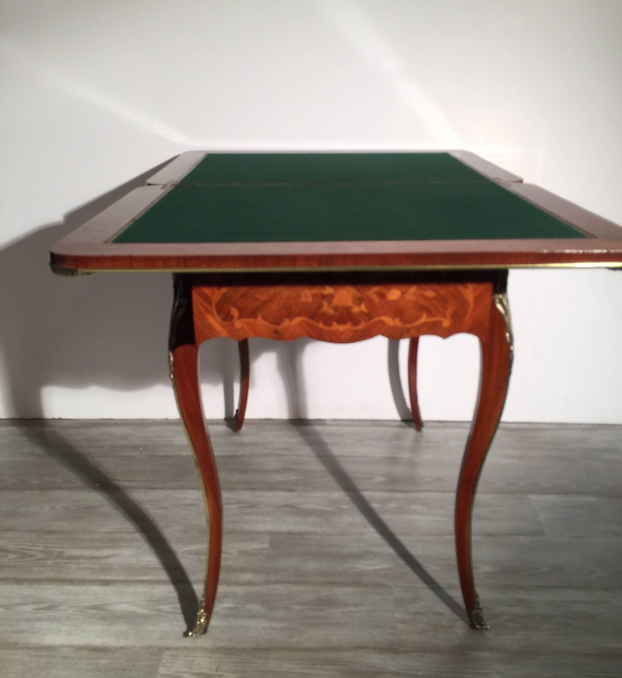 Antique French Game Table with Polished Mounts 3