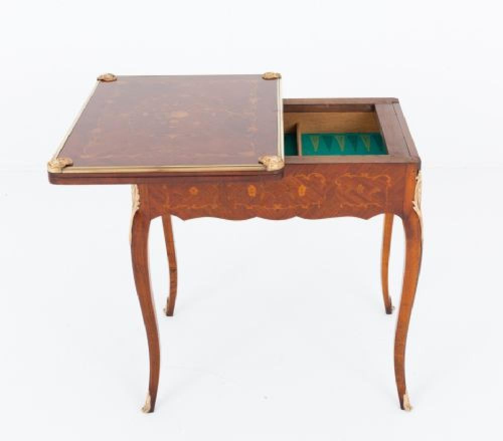 French mahogany games table in the Empire manner
This games table stands upon cabriole legs with metal toes and mounts
Circa 1880
Bought from a dealer on Marche Biron at Paris antiques markets
We ship to every corner of the planet - including the US