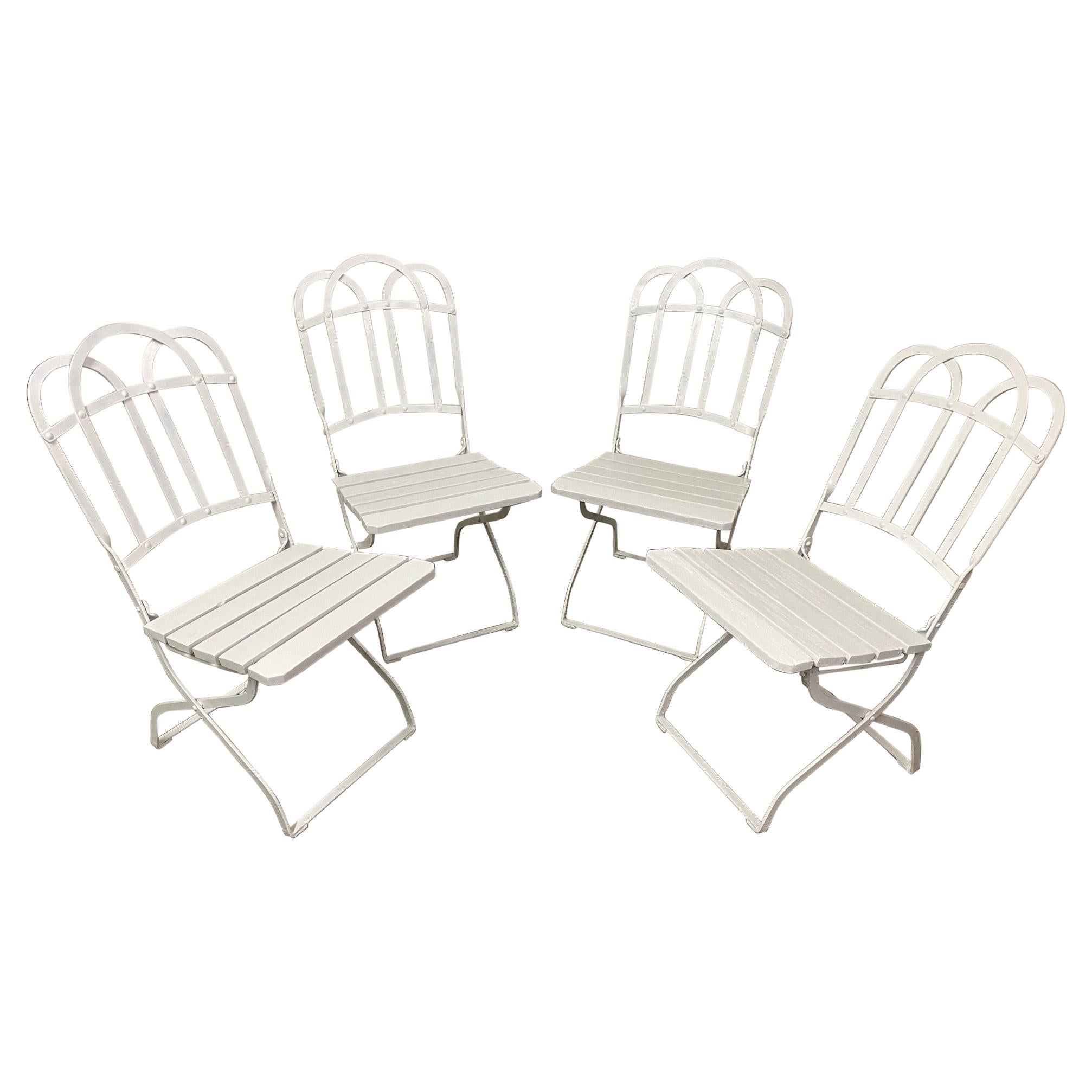 Antique French Garden Folding Dining Chairs