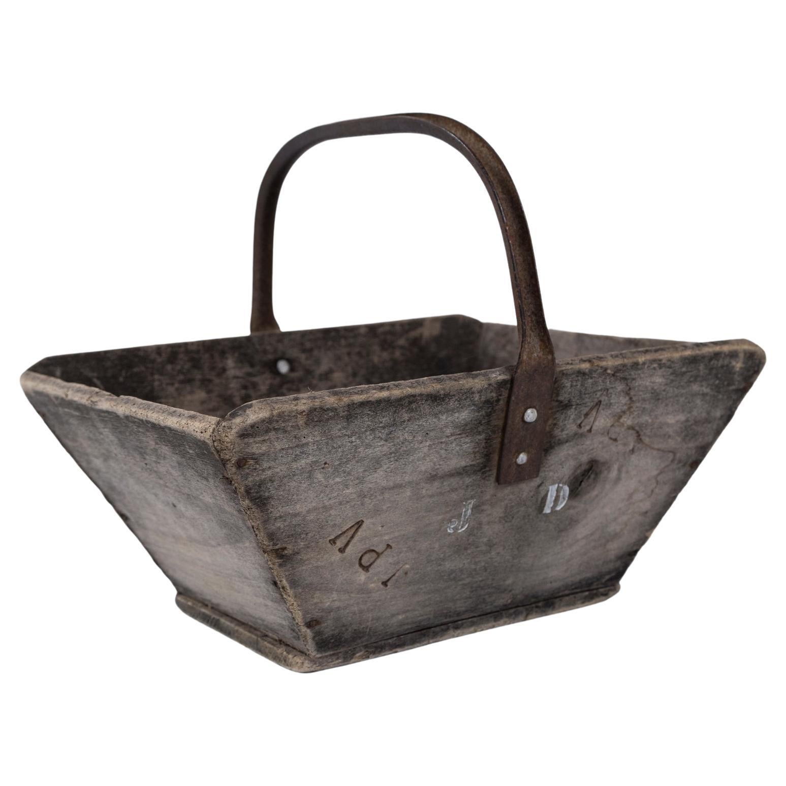 Antique French Garden Trug (Panier), early 20th Century For Sale
