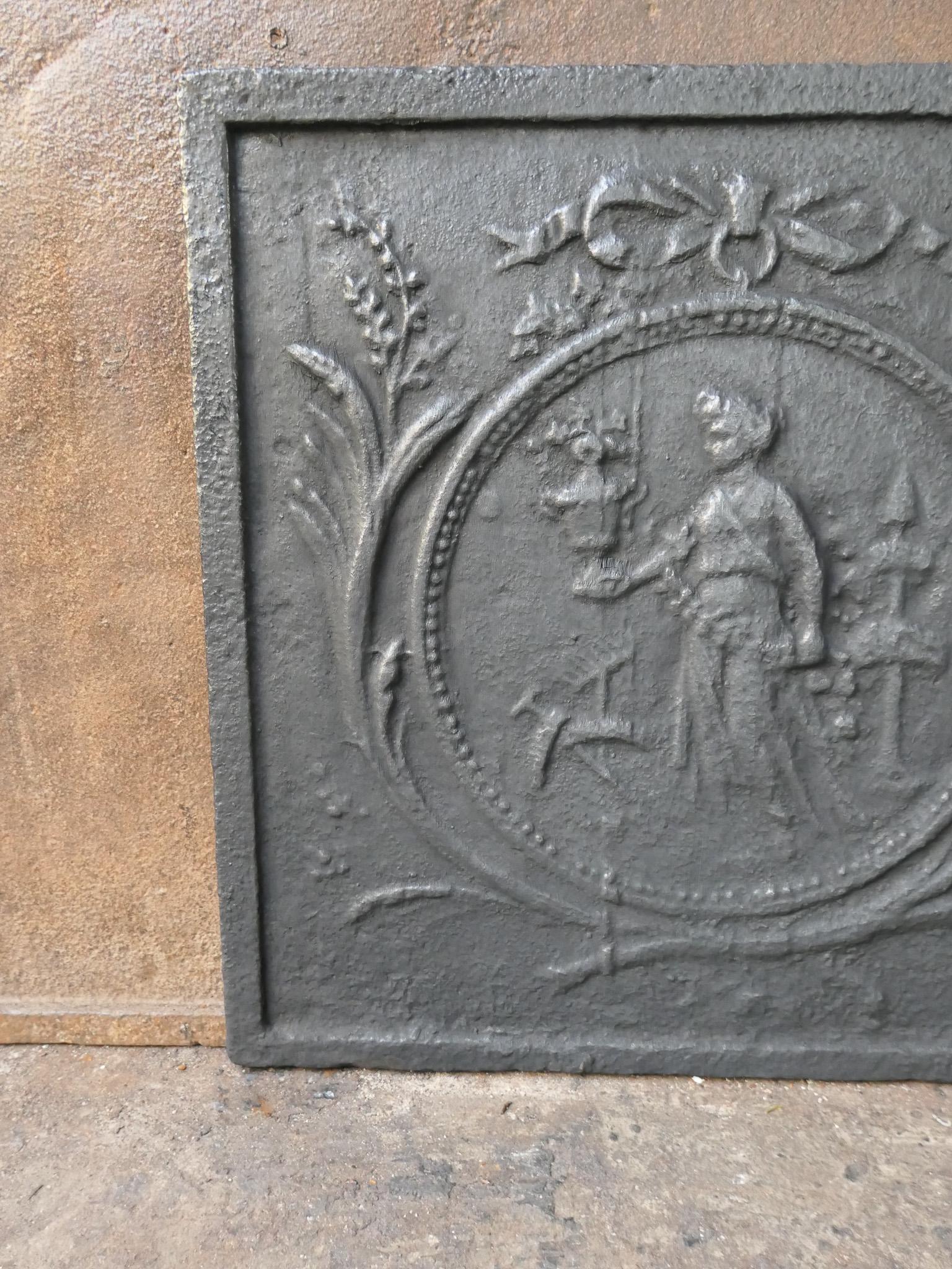 Plaque de cheminée française ancienne / crédence arrière, 18e - 19e siècle en vente 2