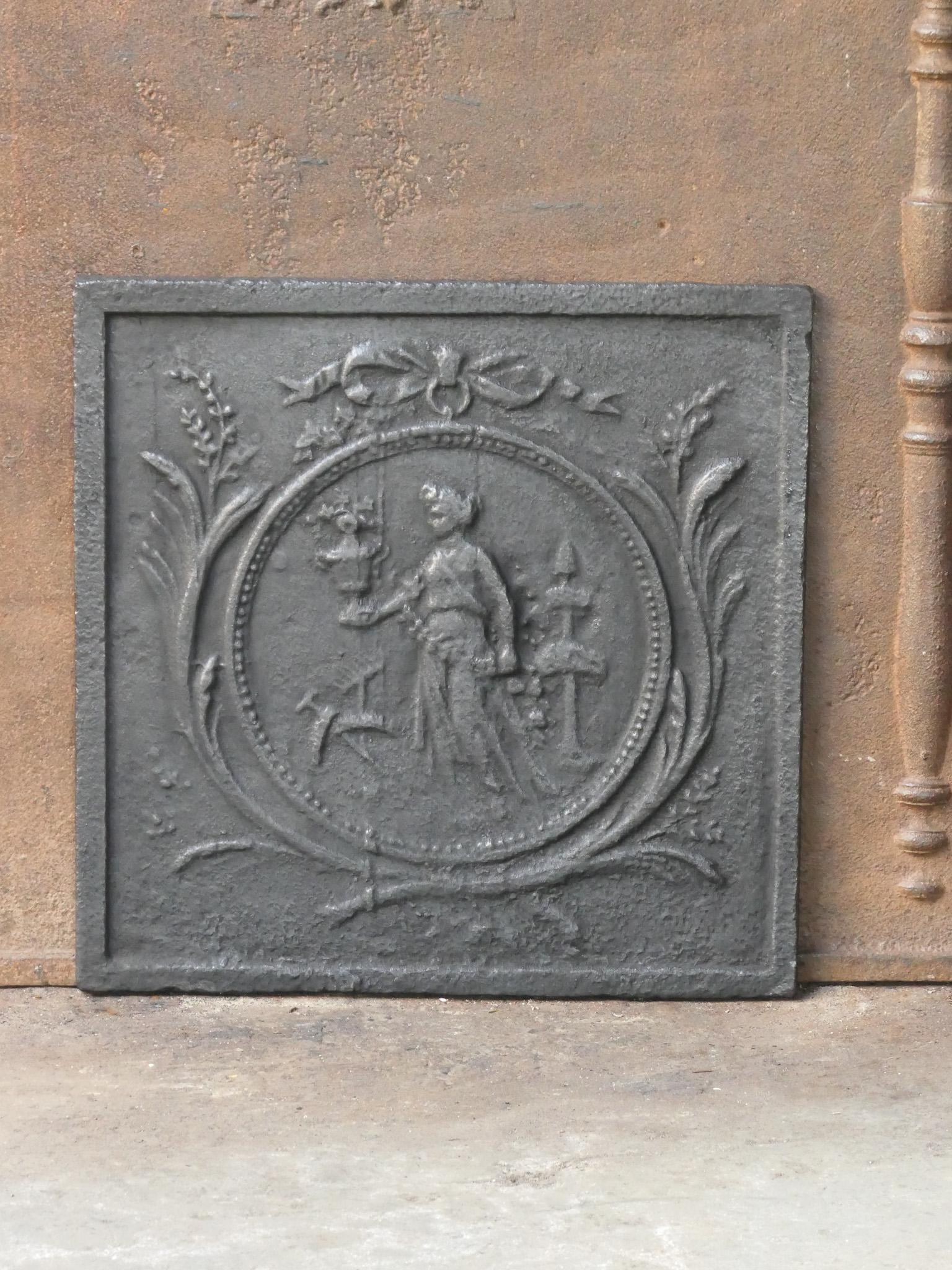 Néoclassique Plaque de cheminée française ancienne / crédence arrière, 18e - 19e siècle en vente