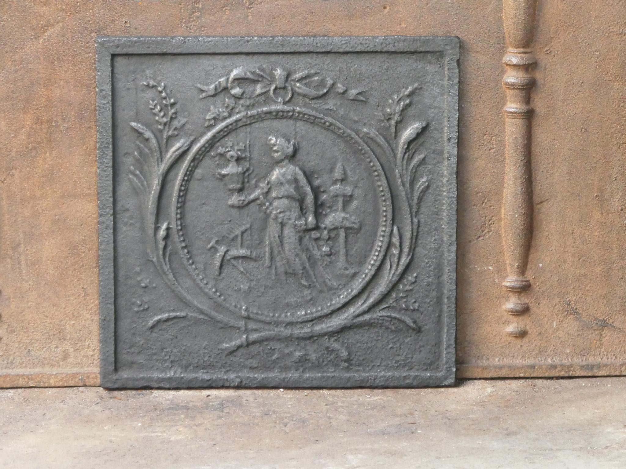 Français Plaque de cheminée française ancienne / crédence arrière, 18e - 19e siècle en vente