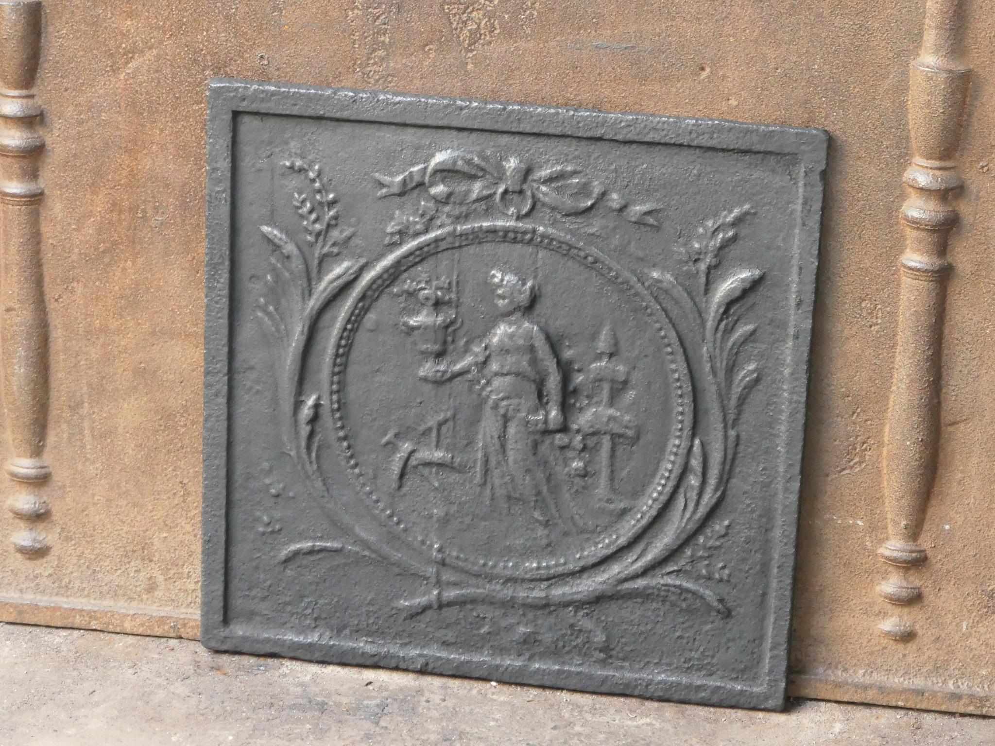 Moulage Plaque de cheminée française ancienne / crédence arrière, 18e - 19e siècle en vente