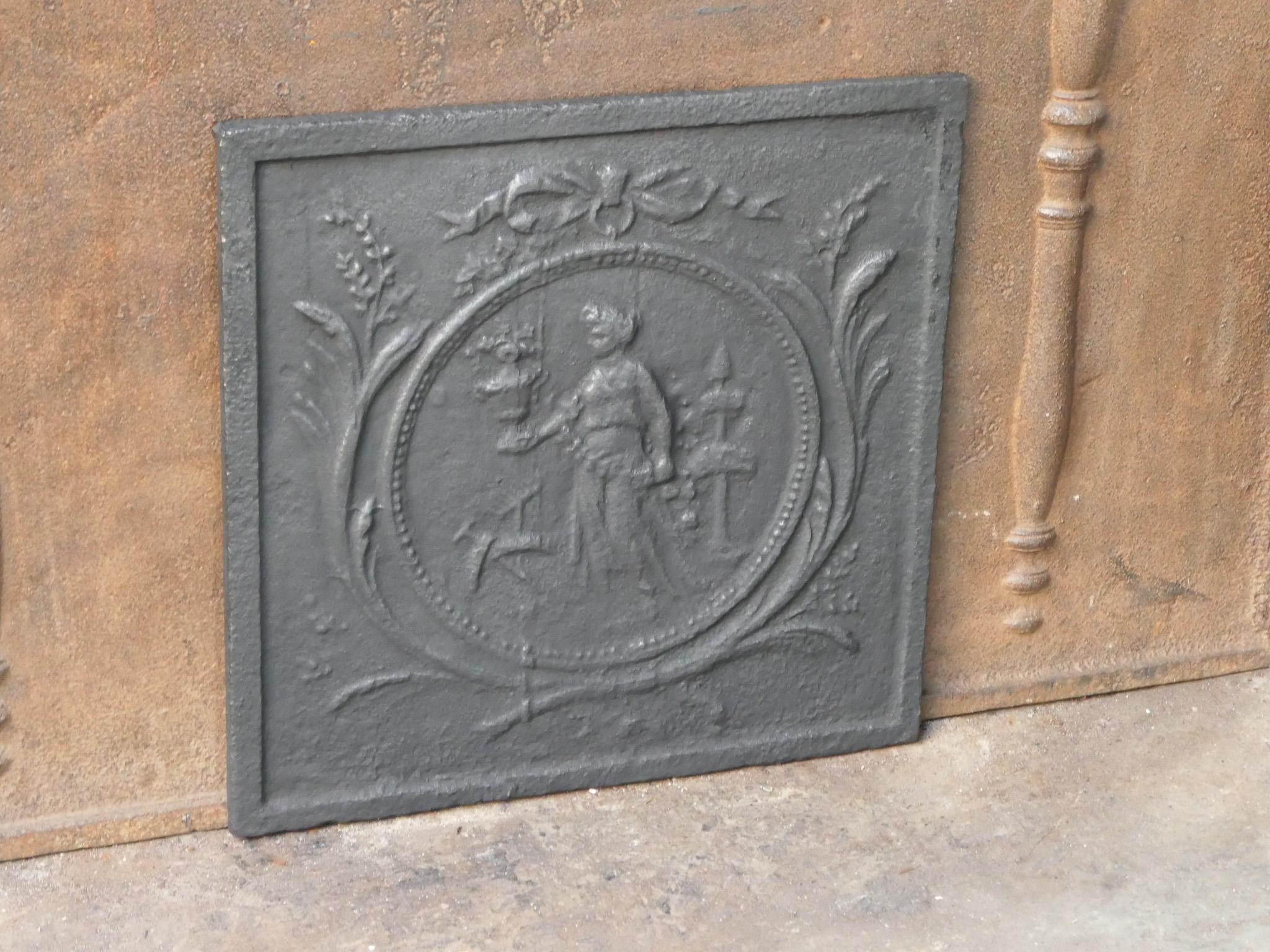 Plaque de cheminée française ancienne / crédence arrière, 18e - 19e siècle Bon état - En vente à Soest, NL