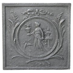 Antique French 'Gardening' Fireback / Backsplash, 18° - 19° secolo