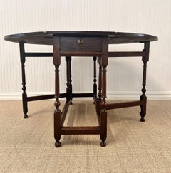 Antique French Gateleg Table Oak C. 1870's