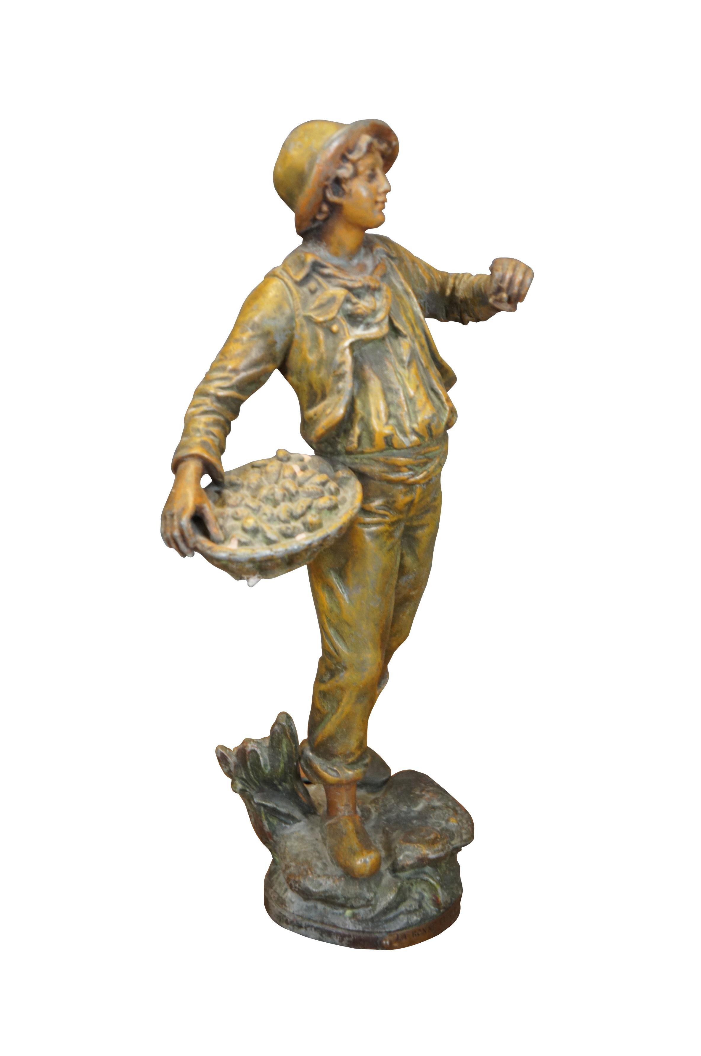 Stile provenzale Antique French George Maxim La Bonne Recolte Figurina di spelta del buon raccolto da 13