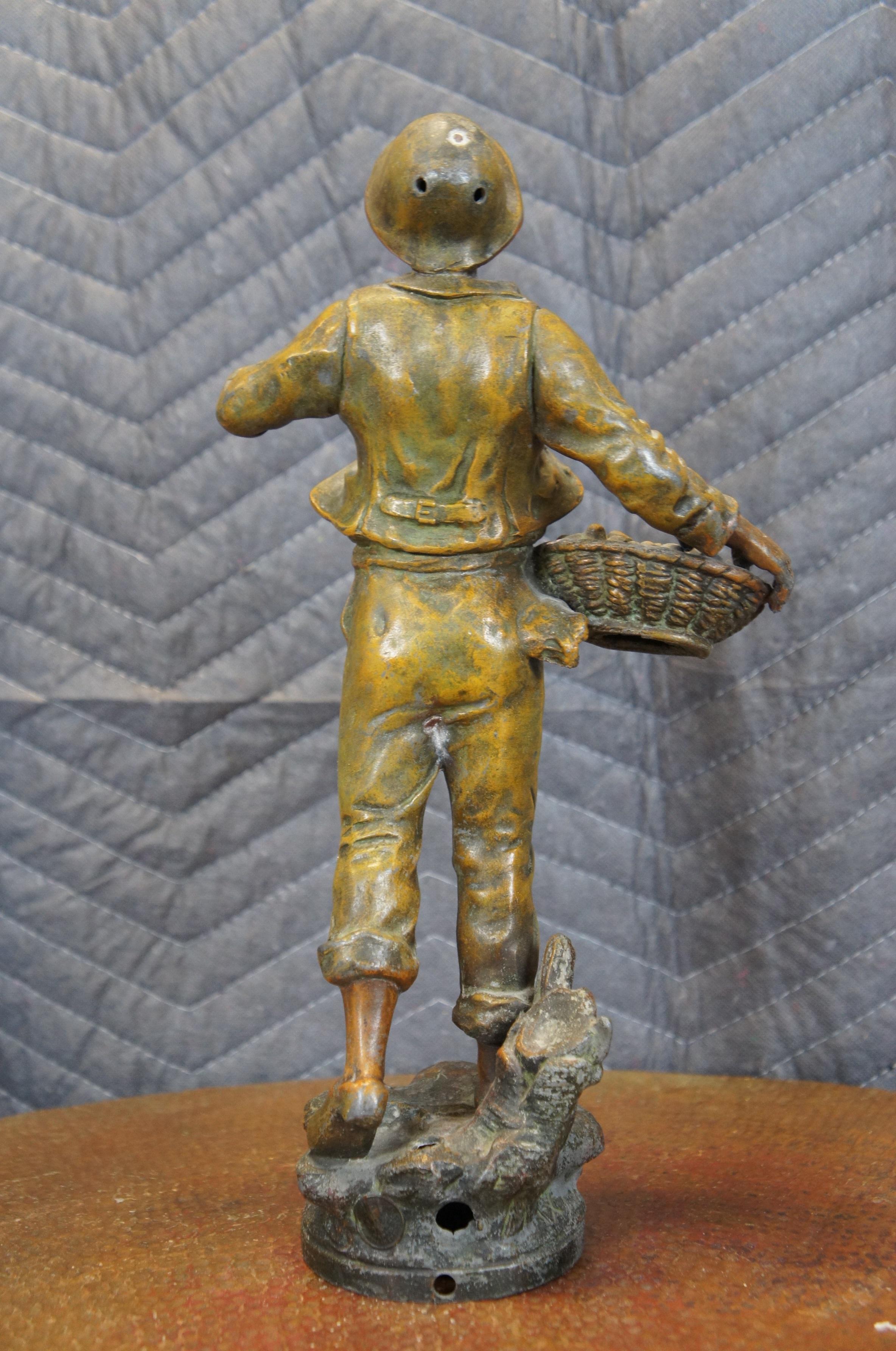 XX secolo Antique French George Maxim La Bonne Recolte Figurina di spelta del buon raccolto da 13