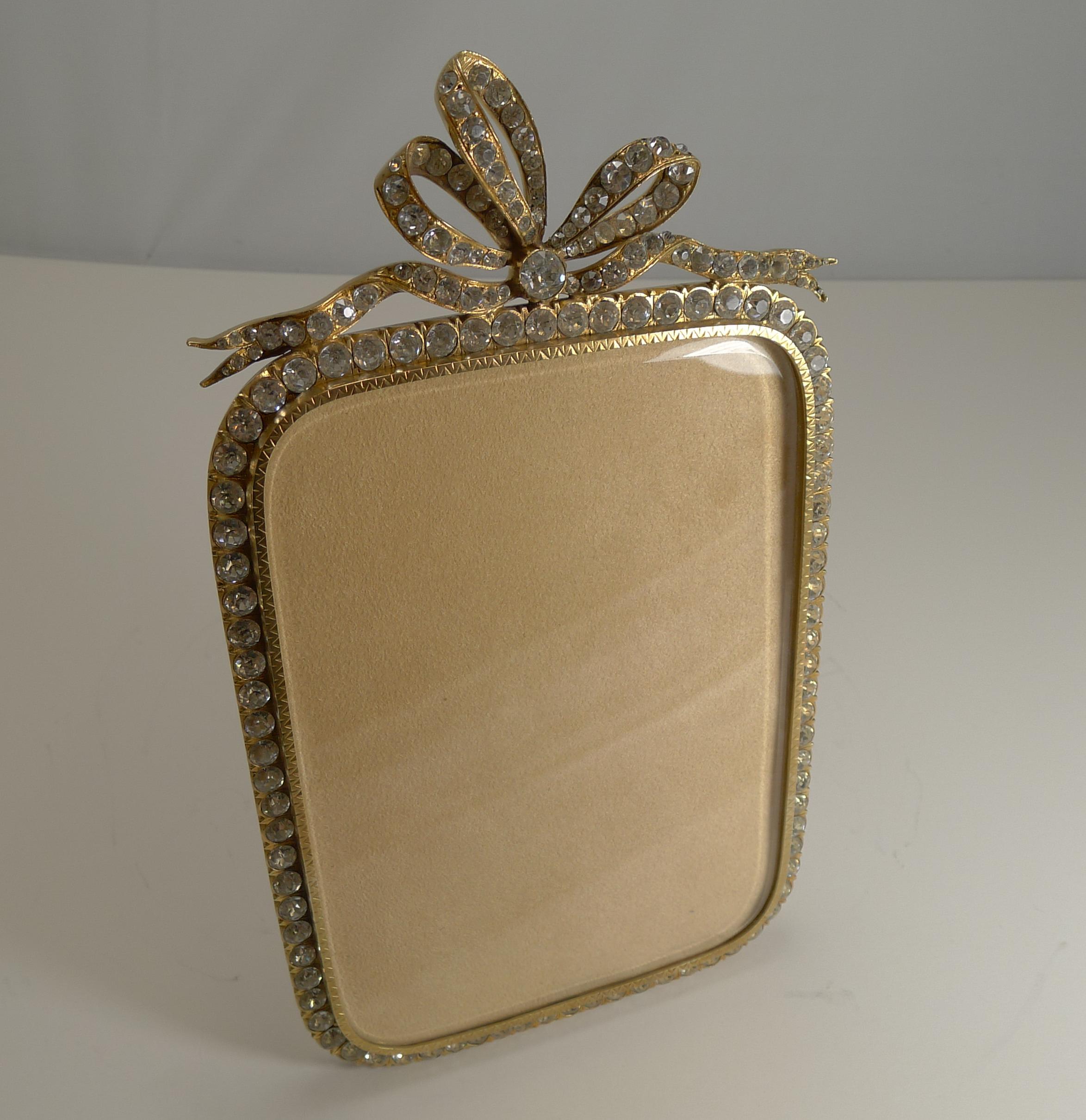 Antique French Gilded Bronze and Paste Stone Photograph Frame, circa 1890 1