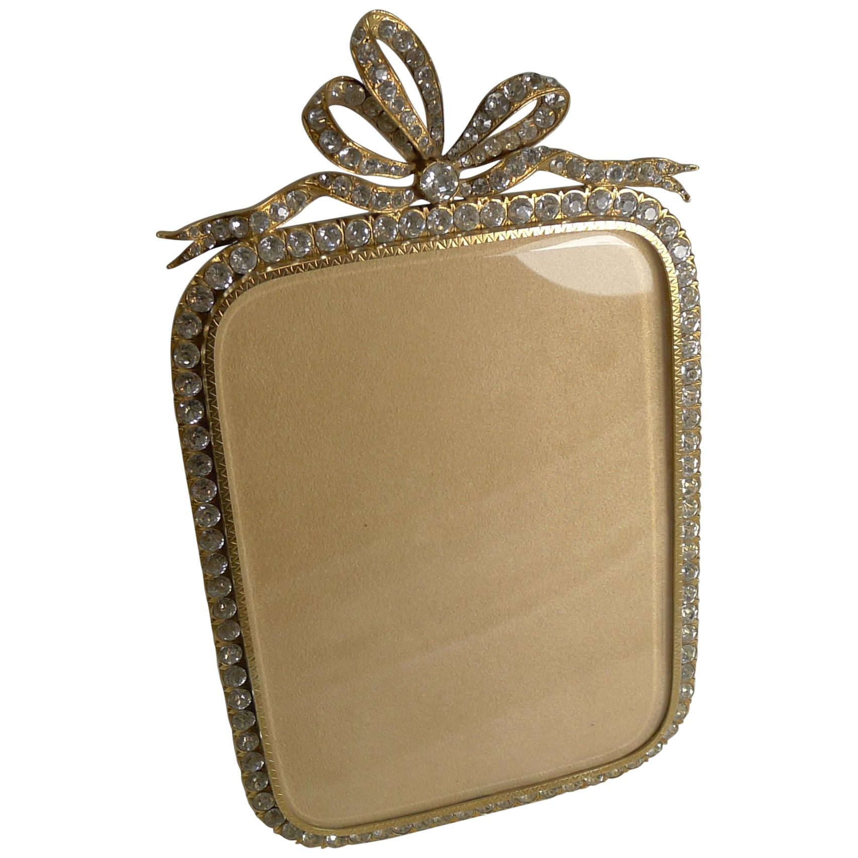 Antique French Gilded Bronze and Paste Stone Photograph Frame, circa 1890