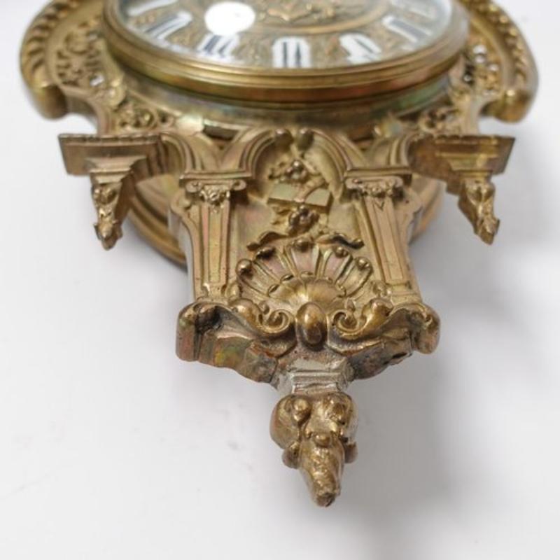 Art nouveau Pendule de cheminée française ancienne en bronze doré en vente