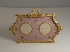Antique French Gilded Bronze Double Photograph / Picture Frame c.1900