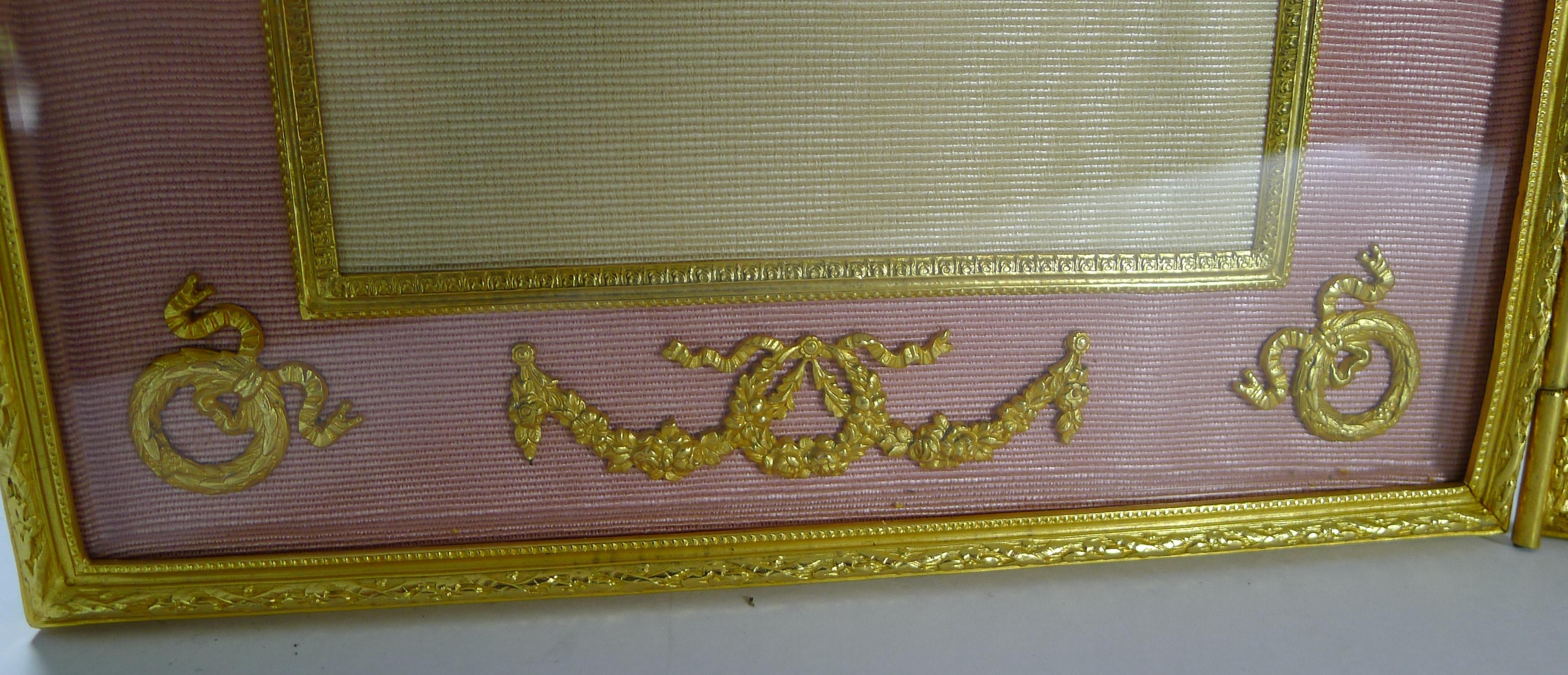 Antique French Gilded Bronze Photograph / Picture Frame circa 1900, Cherubs 4