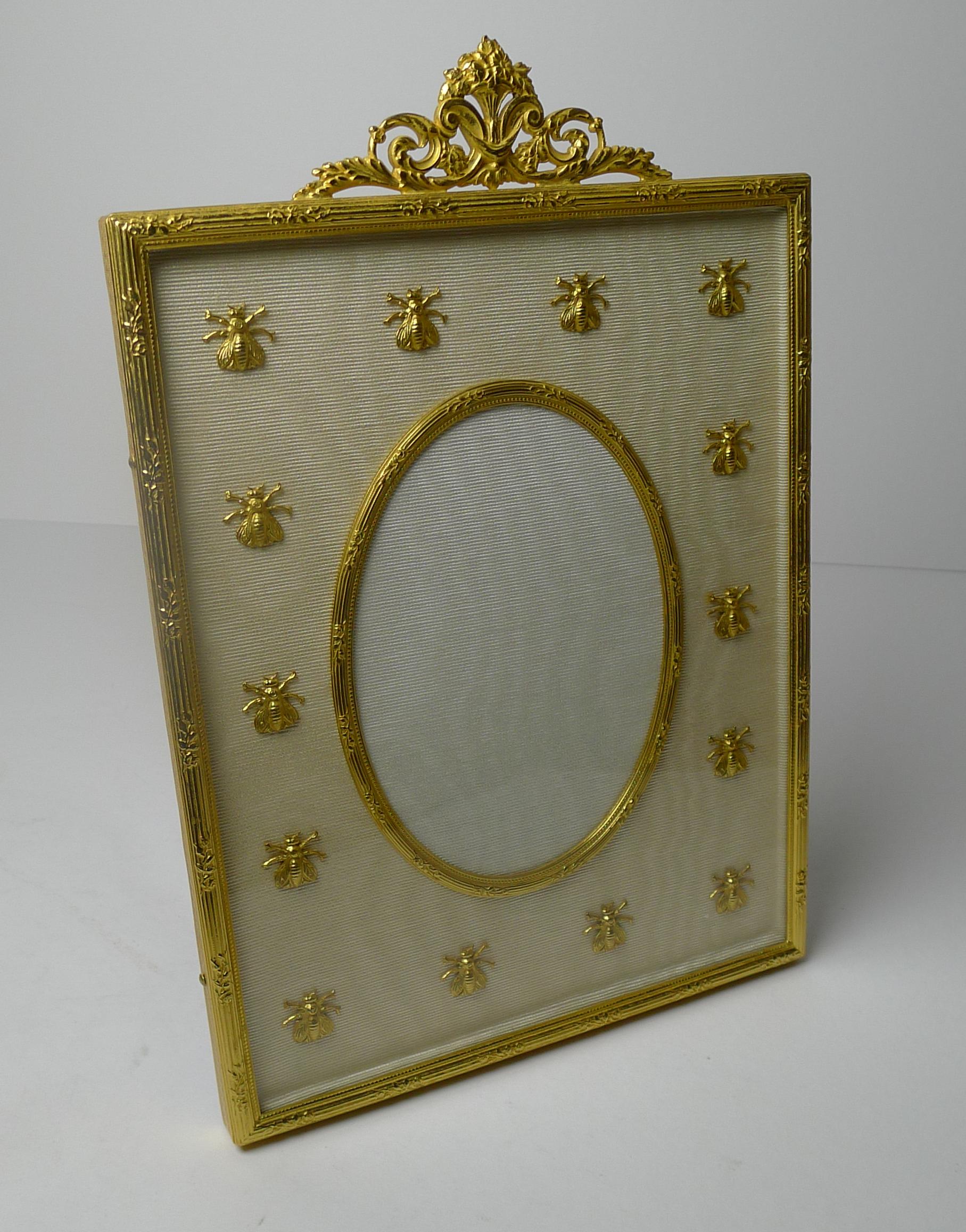 Gilt Antique French Gilded Bronze Picture Frame - Napoleonic Bees For Sale