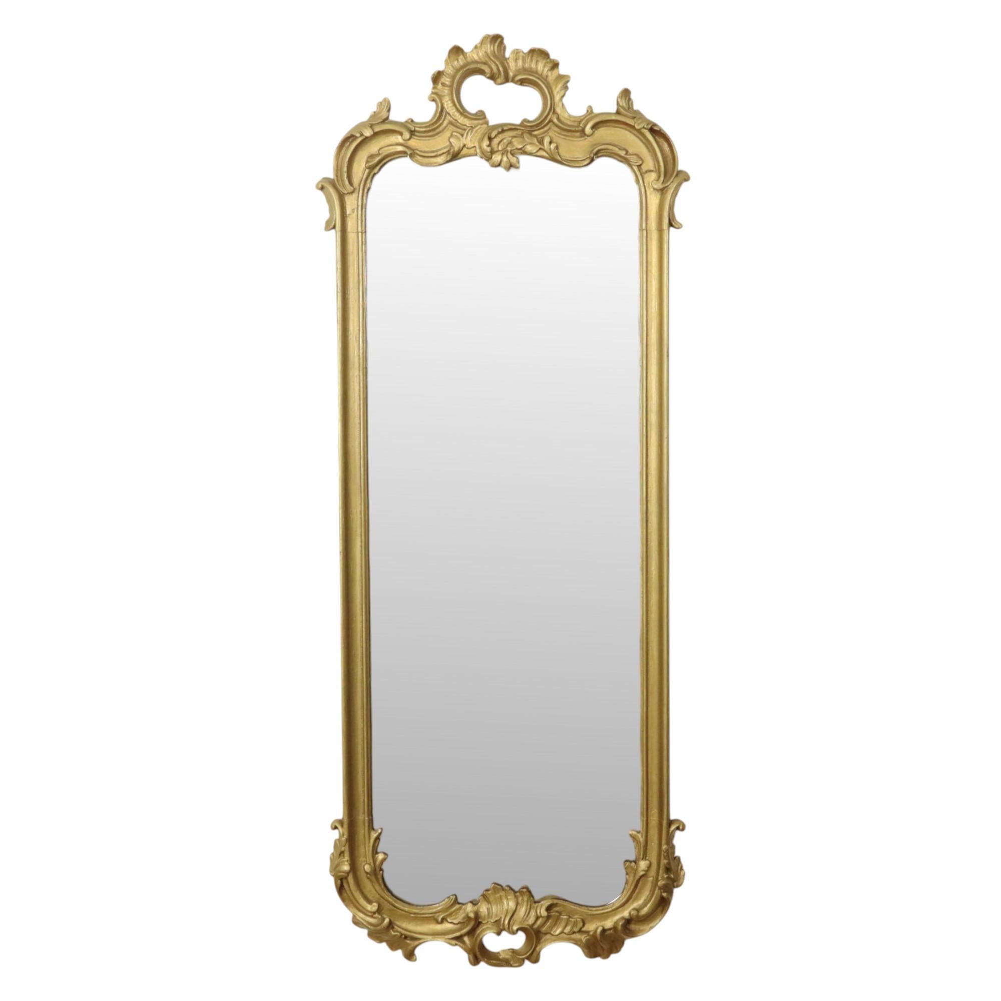 Antique miroir doré français de style baroque 19ème siècle 148 cm en vente 10