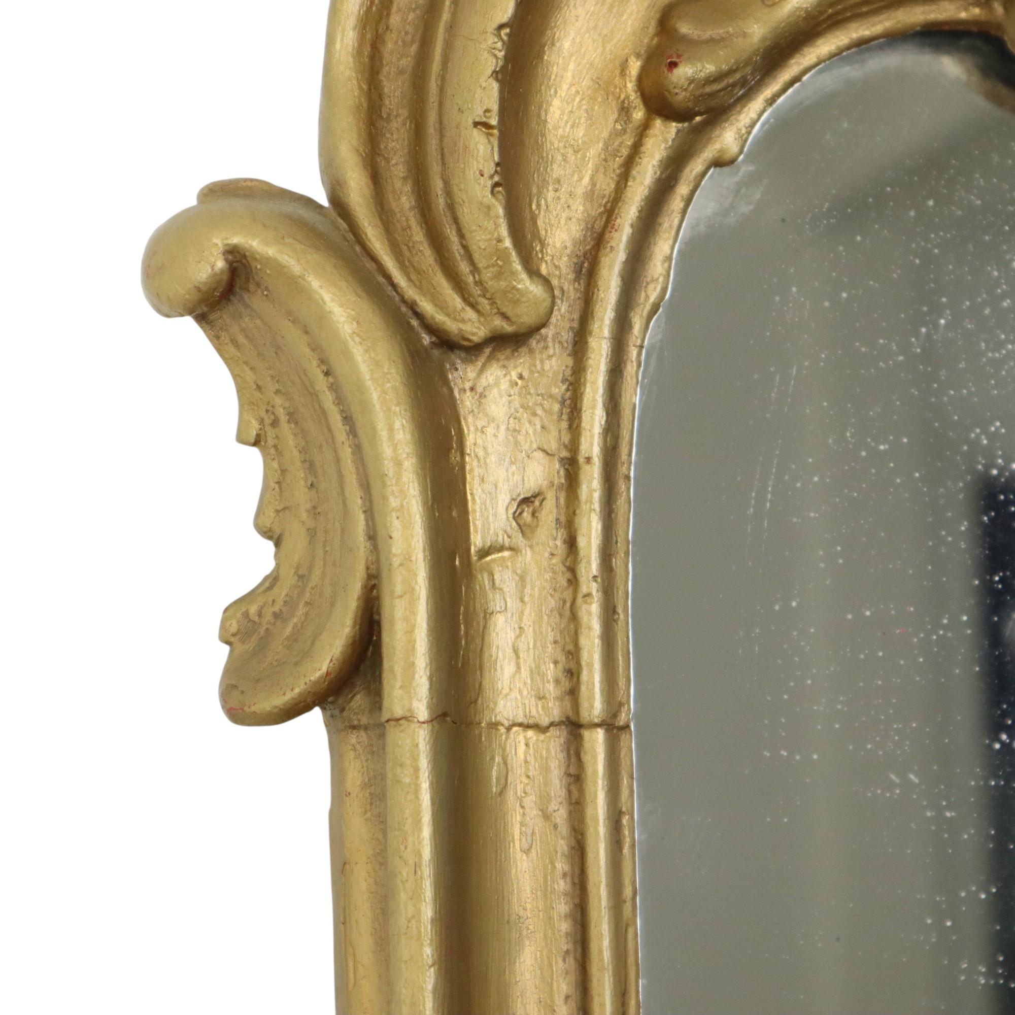 Antique miroir doré français de style baroque 19ème siècle 148 cm en vente 11