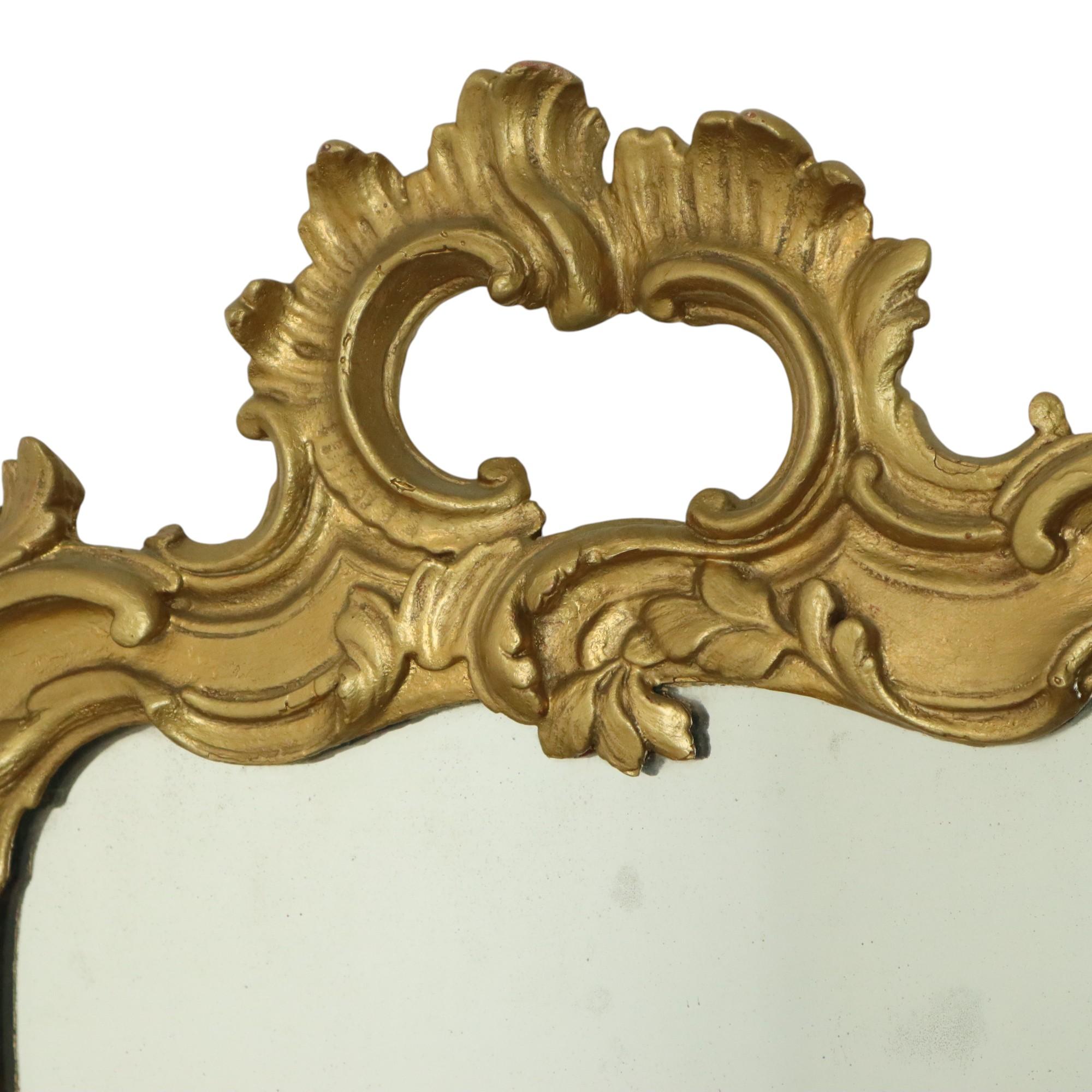 Verre Antique miroir doré français de style baroque 19ème siècle 148 cm en vente