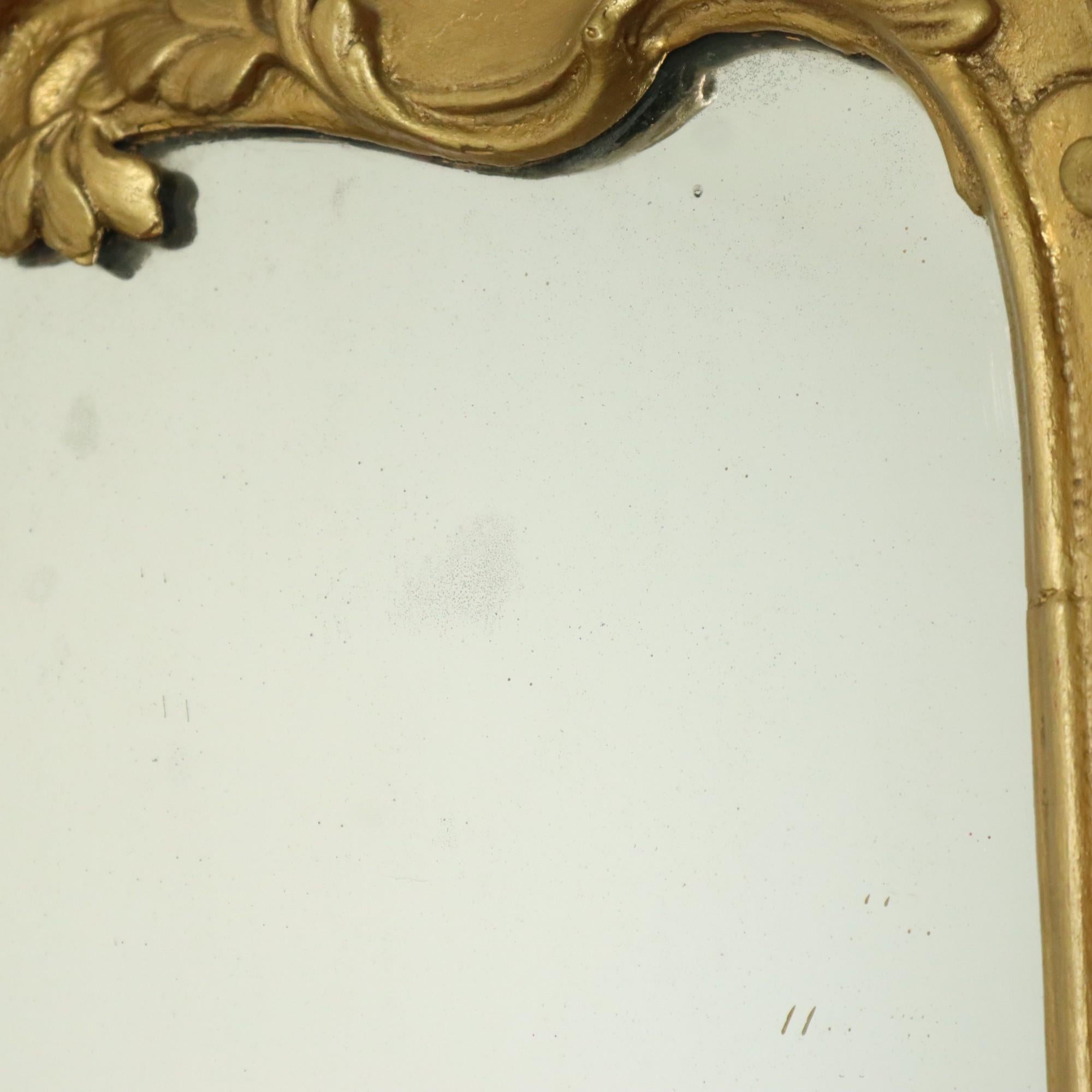 Antique miroir doré français de style baroque 19ème siècle 148 cm en vente 2